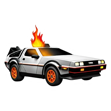 Delorean with fire sticker