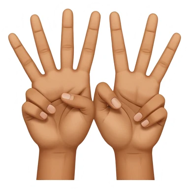 two peace hand sign but one is flipped the other way touch the other fingers sticker