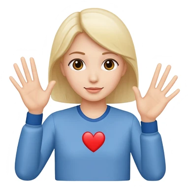 Me doing hand heart sticker