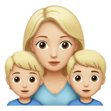 Blonde hair mom with boy and girl twins sticker