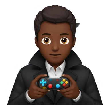 Man in black coat, gaming sticker