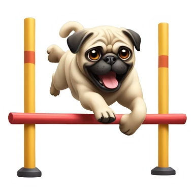 Pug running agility  sticker