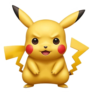 Pikachu with a surprised expression emoji sticker