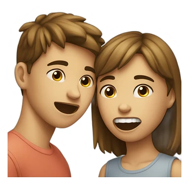 Girl bites boy sticker