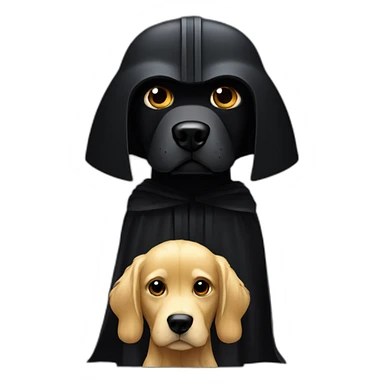 Dark Vador and golden retriever sticker
