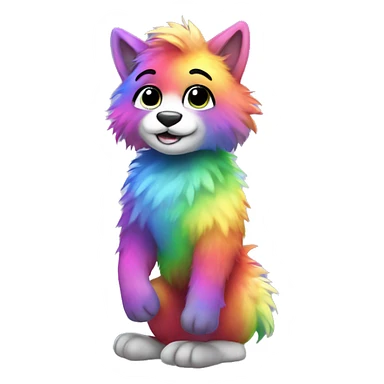 Furry, sparkle, rainbow, animal, anthro, full body sticker