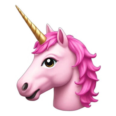 pink unicorn head sticker