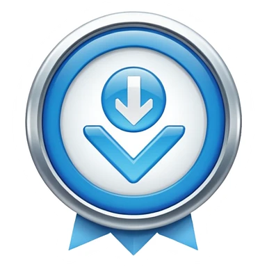 Creates a high-resolution image of the blue Meta (Facebook and Instagram) certification badge, with a white checkmark inside a blue circle, on a transparent background. The style should be simple sticker