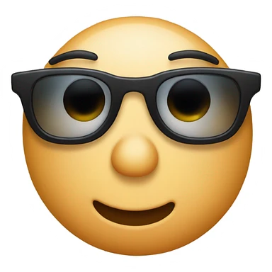 Blushed faced emoji peeking with sunglasses  sticker