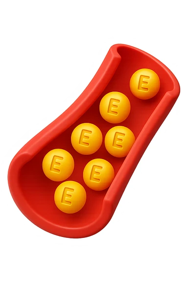 EMOJI STILE IPHONE 3D DI particelle di ormoni estrogeni che circolano in una vena umana sticker