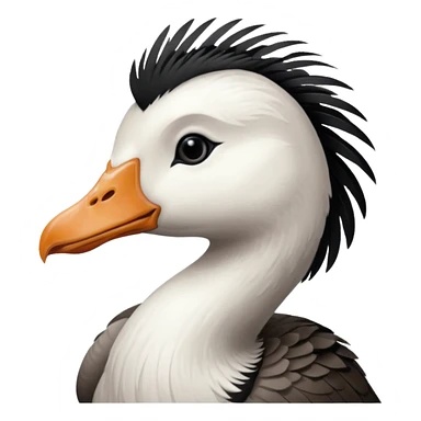 goose portrait with emo swoop  sticker