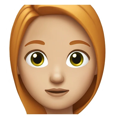 Girl with straight ginger hair and green eyes sticker