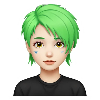 Neon  ,green ,Haired People  sticker