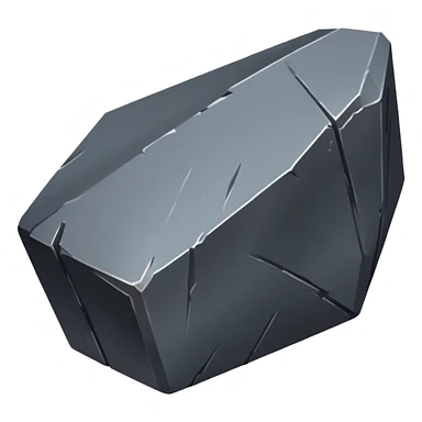 Cinematic Realistic Iron Ore, Strong and solid, with a dark, heavy surface marked by sharp angles and a faint metallic sheen. The deep gray color radiates durability and strength, while soft reflections show off the rugged texture. Soft glowing outline, capturing the essence of resilience and rugged strength in raw iron ore. sticker