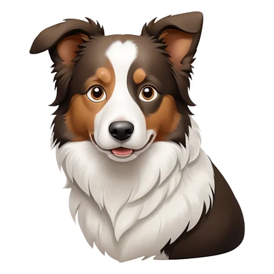 Border collie dog with only one black ear sticker