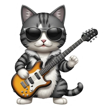 Cat playing electric guitar  sticker