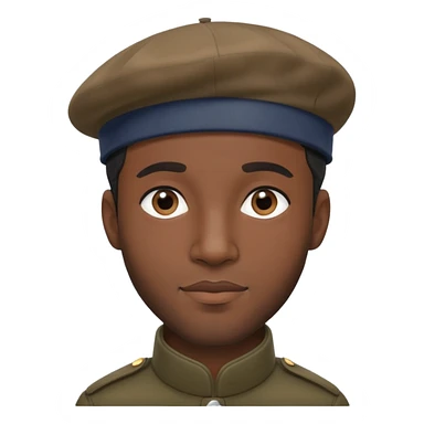 Black man who is French wearing a beret sticker