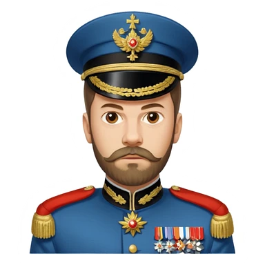 Nicholas II, Russian tsar, ornate military dress, no hat sticker