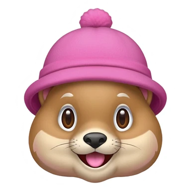 animal with pink hat sticker