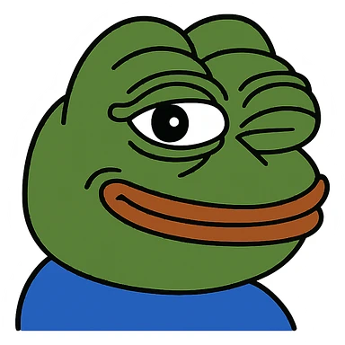 pepe the frog with a wink sticker