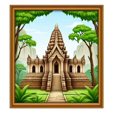 Cinematic Realistic Ayutthaya Ruins Landmark Emoji, depicted with ancient temple ruins amid lush greenery rendered with dramatic textures and nostalgic, warm lighting. sticker