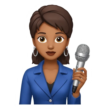 brown skin woman, singer, hold micro sticker