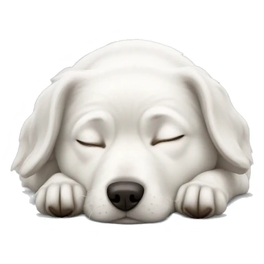 White dog sleeping sticker