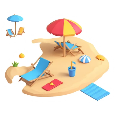 Seating at beach sticker
