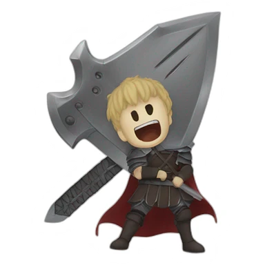 angry berserk guts with large claymore without guard sticker