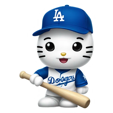 Los Angeles Dodgers hello Kitty sticker