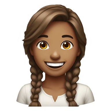 Realistic pretty laughing brown hair girl sticker