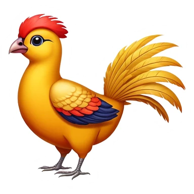 golden pheasant cute, cartoon sticker