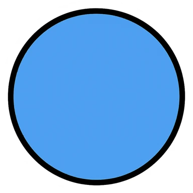 flat blue circle icon sticker