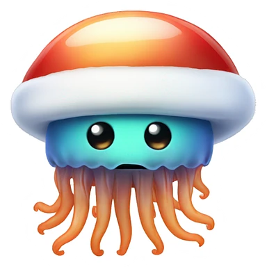jellyfish with a santa hat sticker