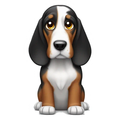 Tri color Bassett hound  sticker