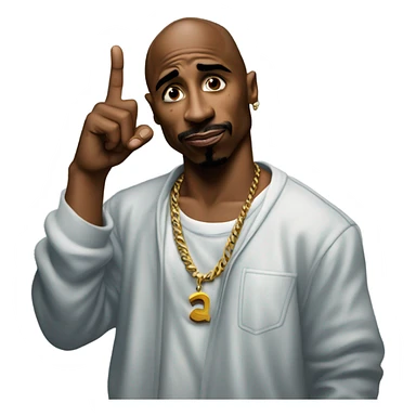 2pac Shakur shows middle finger sticker