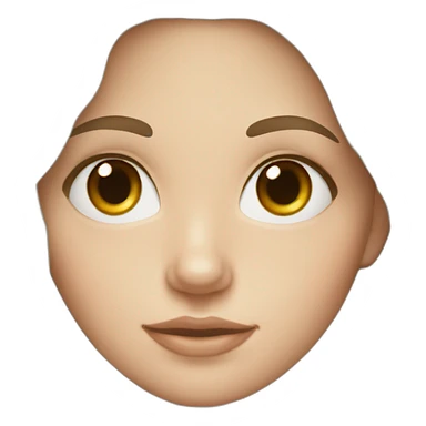 white girl with wavy long dark hair, freckles and dark brown eyes sticker