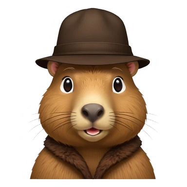 Realistisk Capybara med hat sticker