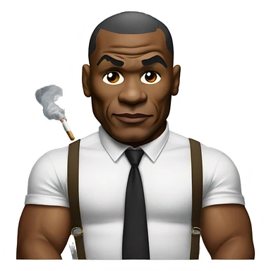 Mike Tyson smoking big cigar sticker