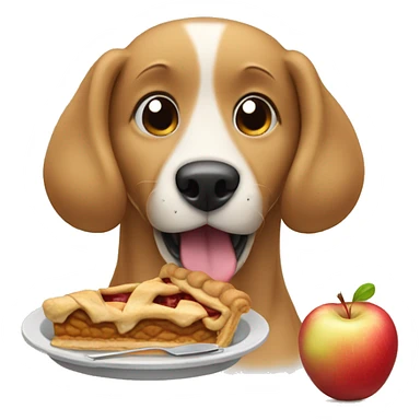 Dog eating apple pie sticker