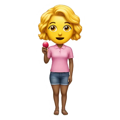 WOMAN EMOJI WITH HUMAN BODY AND LOLLIPOP INSTEAD OF HEAD sticker