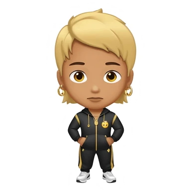 person wearing track suit and gold chain sticker