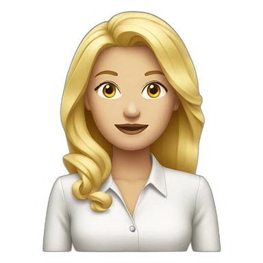 blond lady boss  sticker