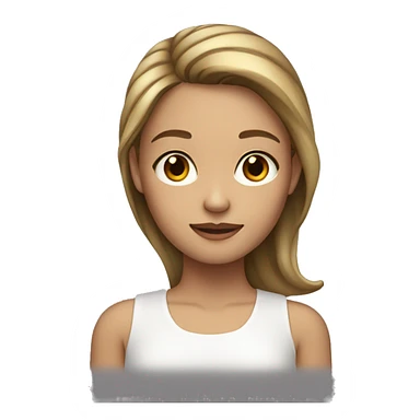 a girl with brown hair and blonde highlites sticker