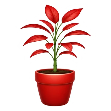 Red pot plant  sticker
