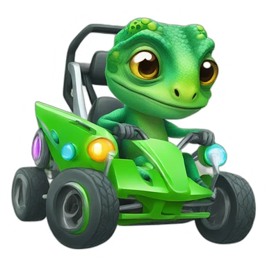 Chameleon go-kart sticker