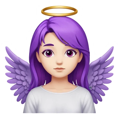 differnt angel with purple hair with wings sticker
