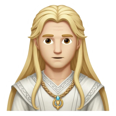 Baldr, The White God from Norse Mythology with long  golden blonde hair, white outfit sticker