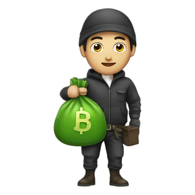 thief with a bag of money sticker