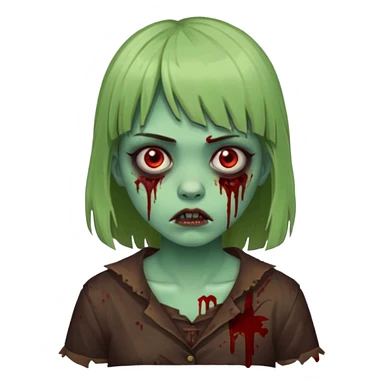 Zombi tradicional menina com franja sticker